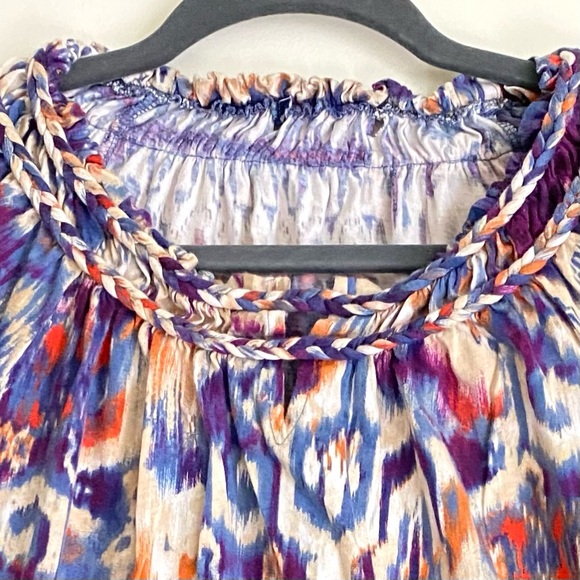 Chaps Crew neck PURPLE short sleeve tee Braided neckline t-shirt blouse size XL - Picture 5 of 7